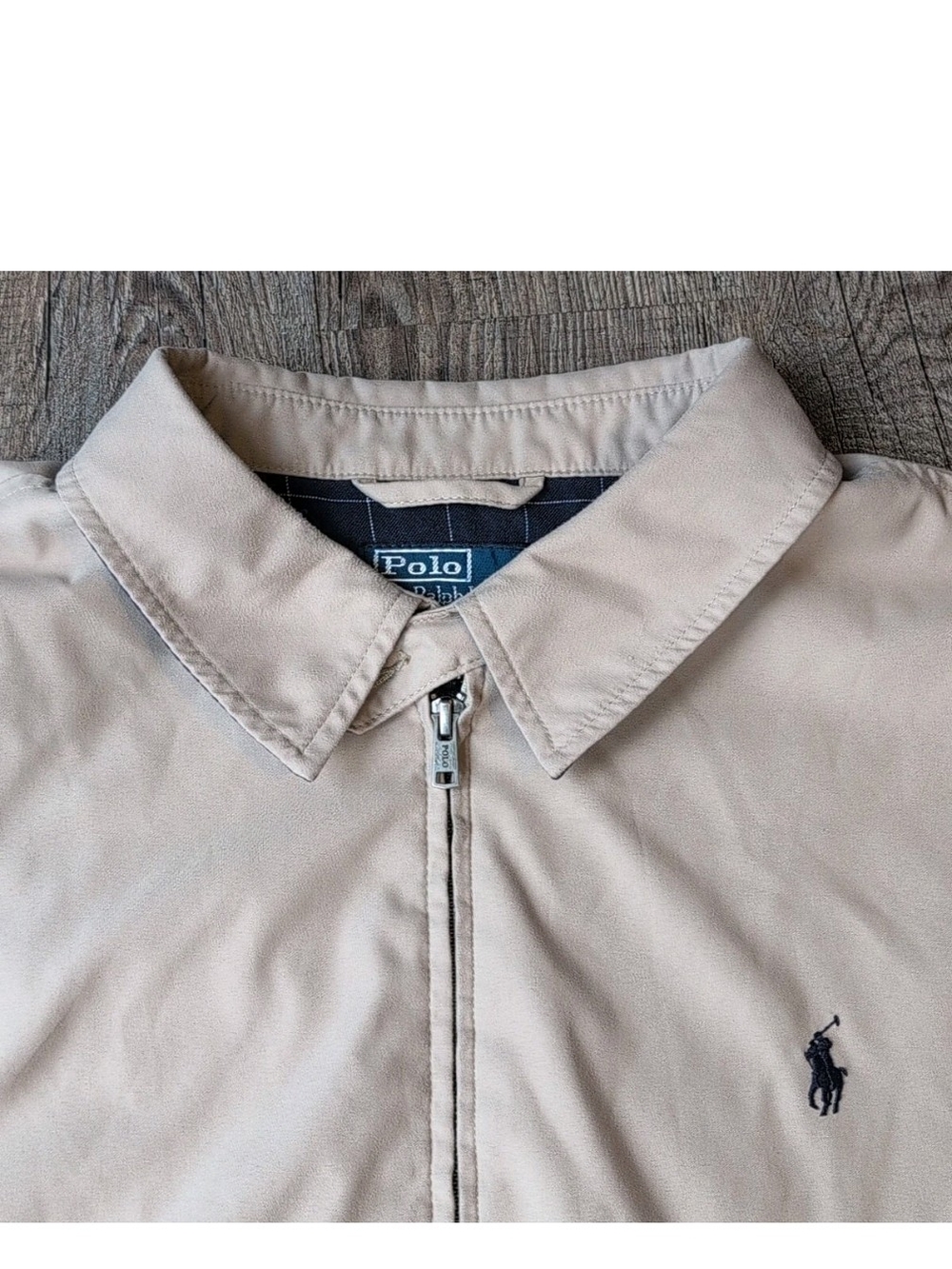 Vtg Polo Ralph Lauren Jacket XXL Khaki Harrington Bi Swing Plaid Lined Bomber - Picture 4 of 9
